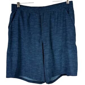 Lululemon Pace Breaker Short 9" Liner Heather Allover Blue Navy Men's XL EUC